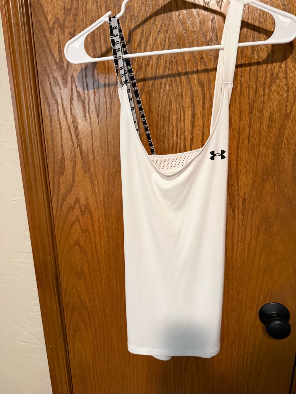 Under Armour White Women's Athletic Tank with Branded Straps